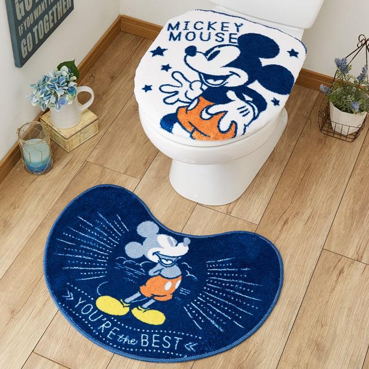 トイレマット 2点セット ミッキー トイレマットセット トイレフタカバー トイレカバー Disney ディズニー インテリア Angie アンジー 通販 Yahoo ショッピング