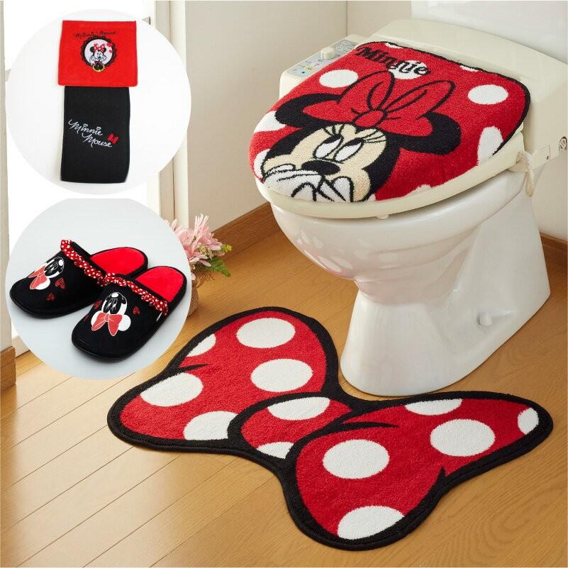 トイレマット 4点セットミニー トイレフタカバー トイレカバー トイレマット スリッパ トイレットペーパーホルダーカバー Sb 140 Sb 191 T 44 Disney ディズニー インテリア Angie アンジー 通販 Yahoo ショッピング