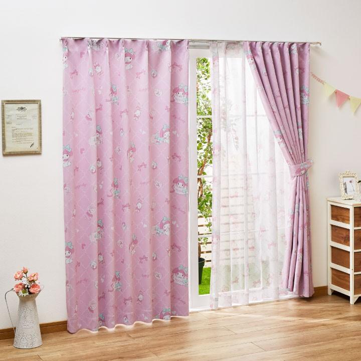 sanrio（サンリオ） マイメロディ 2級 遮光 カーテン レース 4枚組 幅