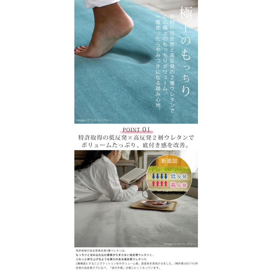 低反発×高反発フランネルラグ ラグ ラグマット ボリュームラグ 低反発 