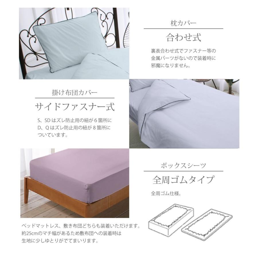 綿100% パイピング 枕カバー1枚組 43×63cm ピローケース 丸洗い可