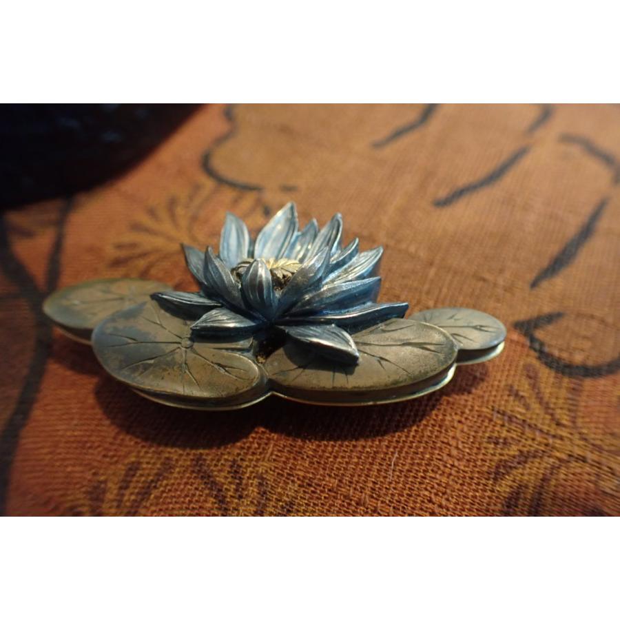 アンティーク帯留め 金工K9 『蓮の花』在銘 : 08063-165  