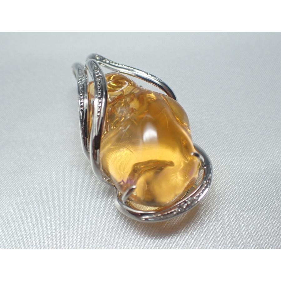 特大ファイヤーオパール32.36ct/K14WGペンダントヘッド ダイヤモンド 