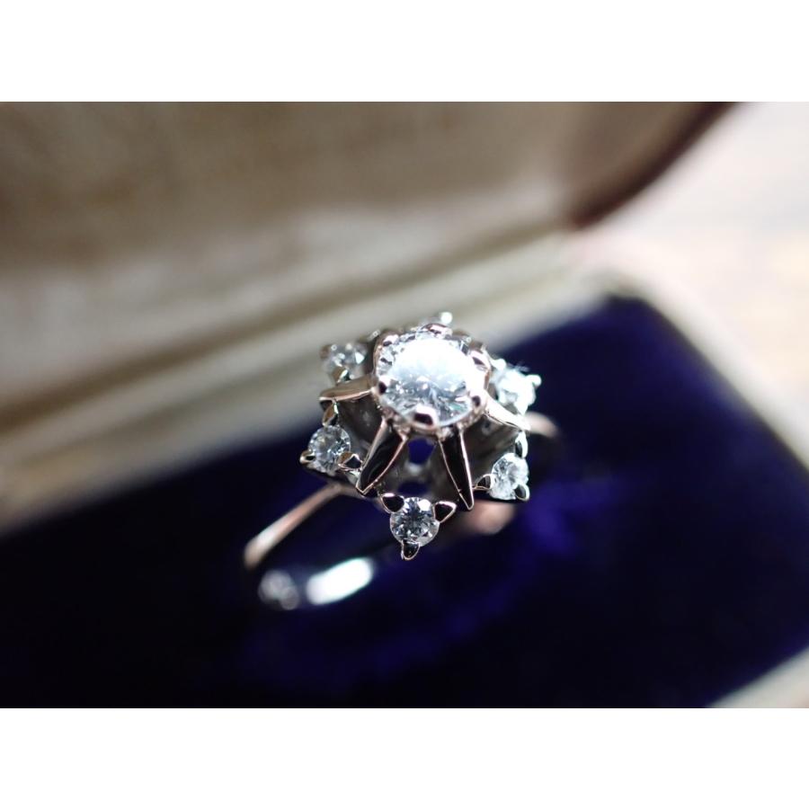 k18 ダイヤ　リング　天然ダイヤ　#12 ダイヤモンド K18 YG 0.12ct クラスターダイヤモンドリング