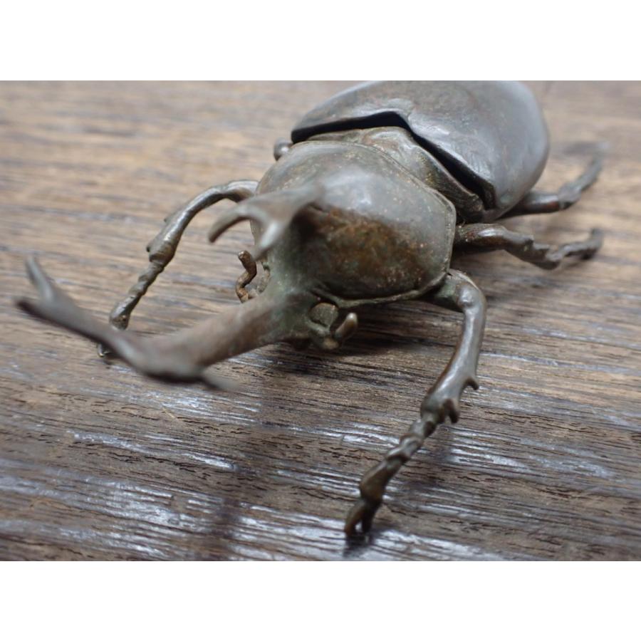 代引可 リアルな細工の銅製昆虫 蓋物 銅製甲虫 カブトムシ 精密細工 骨董 美術 工芸品 Dado Com Co