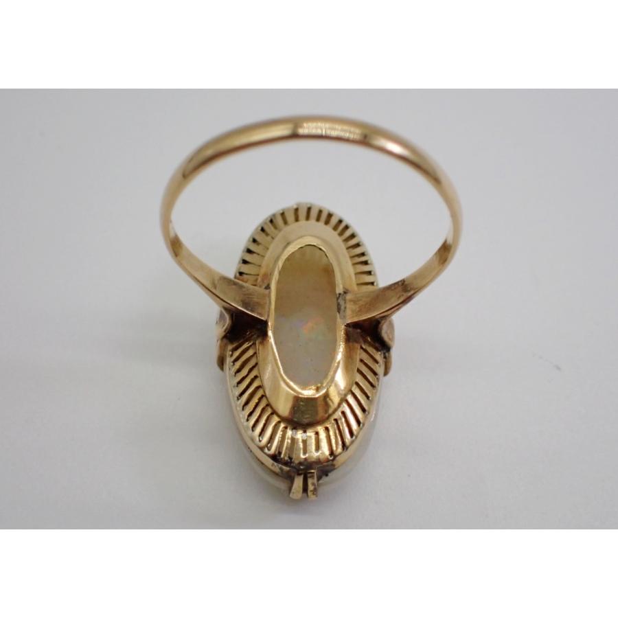 な*な様 オパールのヴィンテージリング　千本透かし　昭和レトロ 和製ヴィンテージ「千本透かし」 オパールリング 12号