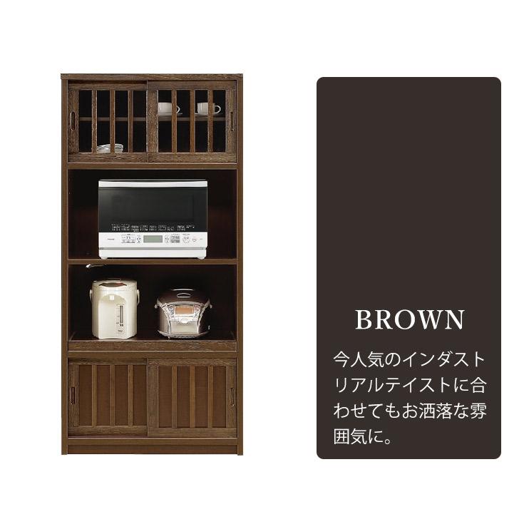 幅80cm レンジ台 食器棚 完成品 日本製 桐材 天然木 ガラス 大川家具 和風 民芸調 インテリア 家具 キッチン 収納 棚 キャビネット_16