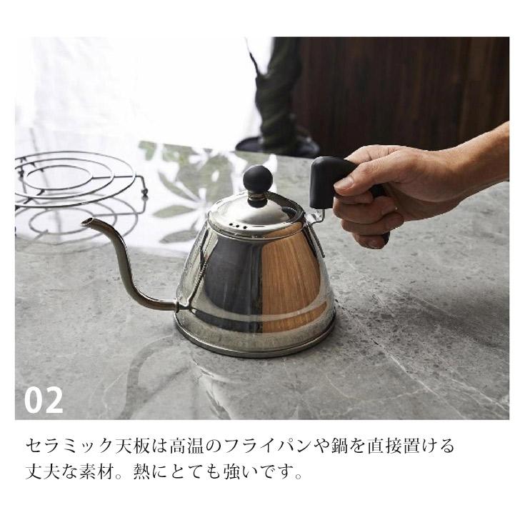 センターテーブル セラミックテーブル 収納付きテーブル 幅110cm ホワイト グレー