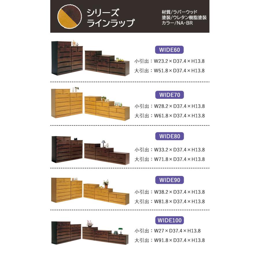 ローチェスト 木製 チェスト 完成品 日本製 アンティーク 洋服タンス 国産チェスト 幅80 ロータイプ 整理タンス 3段 大川家具 収納家具_6