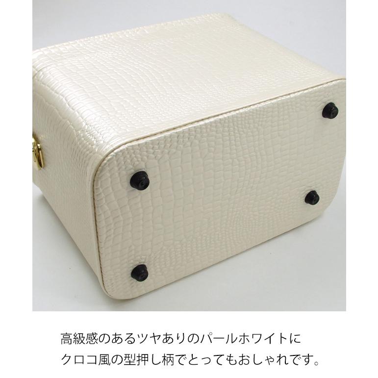 韓国製　オリジナル　メイクボックス　クロコ柄 メイクボックス 鏡付き バニティ クロコ柄メイクボックス