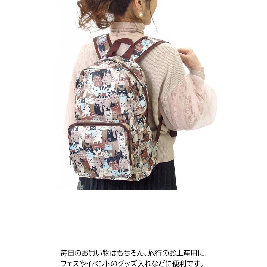 リュックサック 猫柄 折りたたみ リュック エコバッグ 携帯 旅行 バックパック デイバッグ 猫雑貨 猫グッズ レディース かわいい おしゃれ Ek 575 041 薔薇雑貨のおしゃれ姫 通販 Yahoo ショッピング