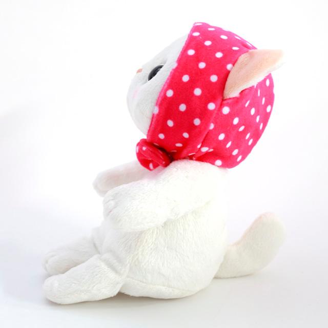 ぬいぐるみ ピンクずきん 白猫 Mサイズ ジェトイ choochoo本舗