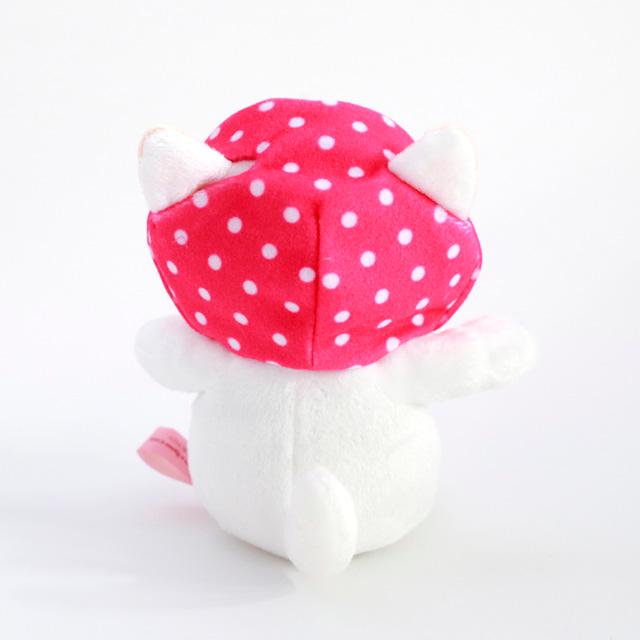 在庫一掃☆残りわずか】ぬいぐるみ ピンクずきん 白猫 Sサイズ