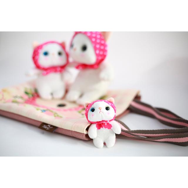 ぬいぐるみ マスコット ピンクずきん 白猫 ジェトイ choochoo ぬいぐるみ マスコット ピンクずきん 白猫 ジェトイ choochoo