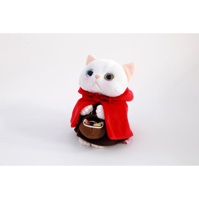 在庫一掃☆残りわずか】ぬいぐるみ 赤ずきん 白猫 Sサイズ ジェトイ