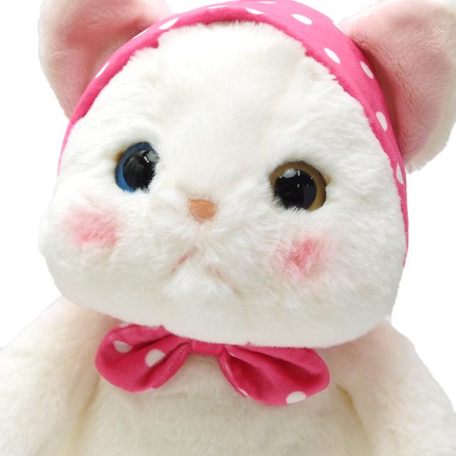ぬいぐるみ 猫 プレゼント ピンクずきん 白猫 Lサイズ 大 ジェトイ