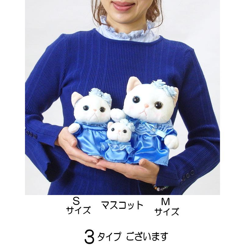 ぬいぐるみマスコット ブルーローズ 白猫 choochoo本舗 チューチュー本舗 猫雑貨 猫グッズ 女性 レディース ギフト 内藤デザイン 誕生日｜osyarehime｜06