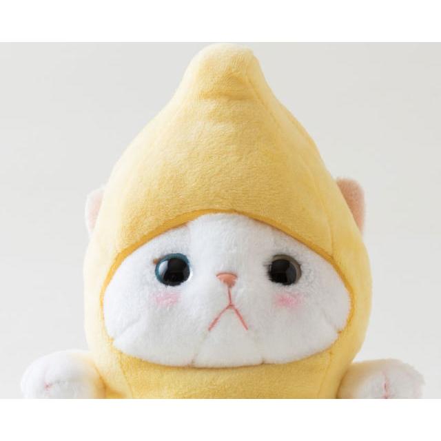 ぬいぐるみ バナナコスチューム 白猫 Mサイズ フルーツ猫