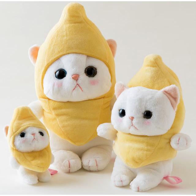 ぬいぐるみ バナナコスチューム 白猫 Mサイズ フルーツ猫 choochoo本舗
