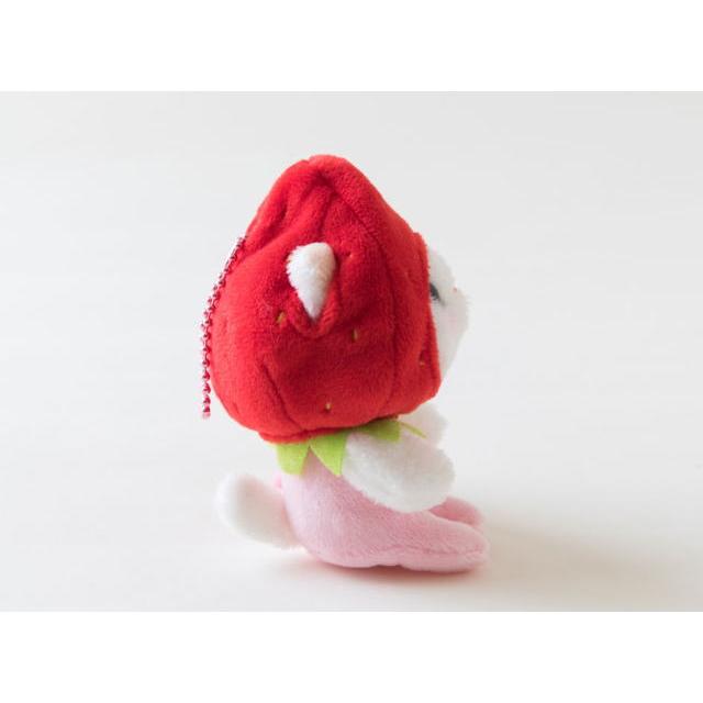 ぬいぐるみマスコット いちごコスチューム 白猫 フルーツ猫 choochoo