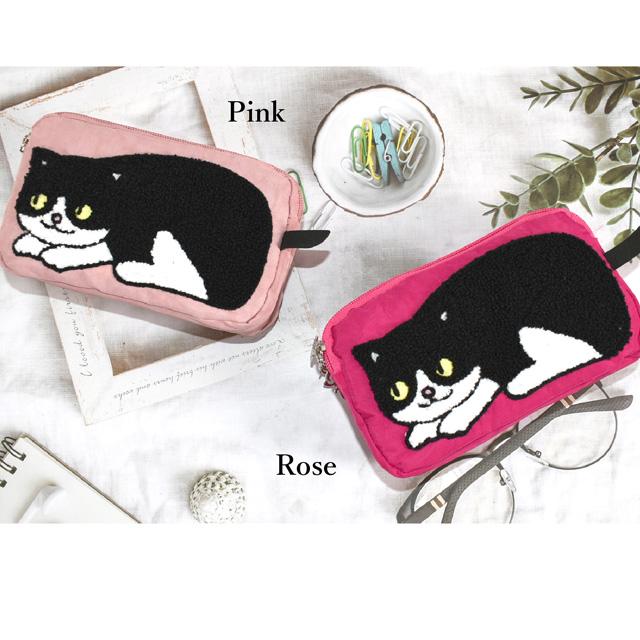 ポーチ 猫 化粧ポーチ 猫柄 仕分けポーチ 3ポケット 小物入れ