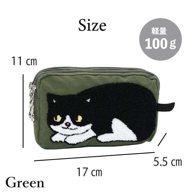 【ひめページ2】ミニミニポーチ☆黒猫、ハチワレ猫 再販 白黒 ハチワレにゃんことねずみ 猫柄 ポーチ コスメポーチ ポーチ