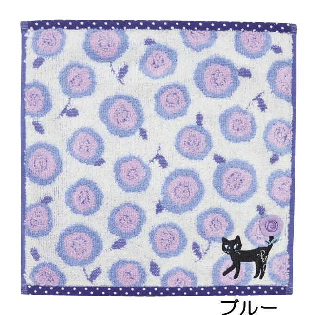 ハンカチセット 猫 花 ストロベリー 在庫一掃☆残りわずか】タオルハンカチ 猫 花柄 フラワー 刺繍