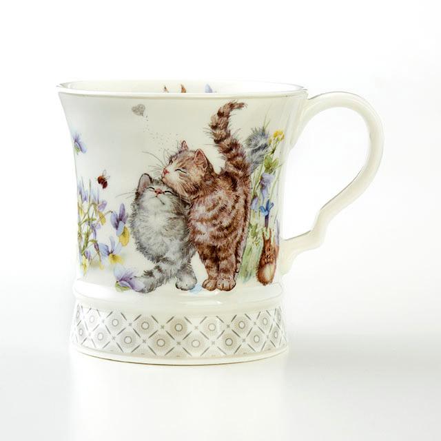 マグカップ ギフトボックス入り ロイヤルアーデン 猫柄 花柄 ニュー