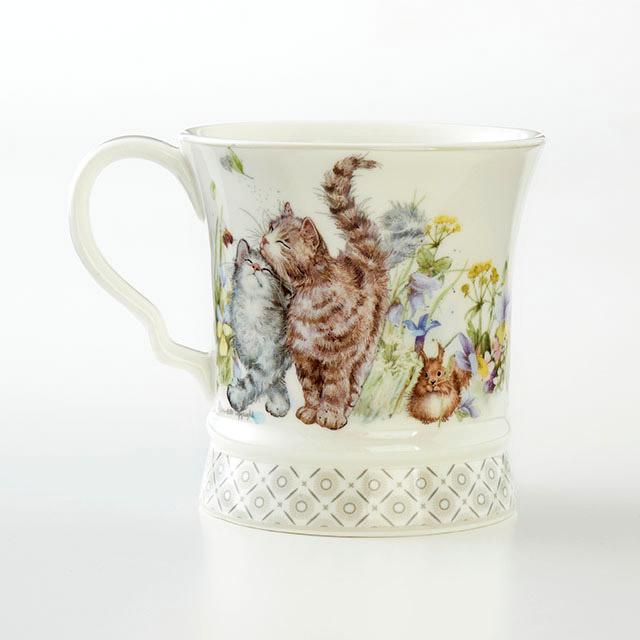 マグカップ ギフトボックス入り ロイヤルアーデン 猫柄 花柄 ニュー