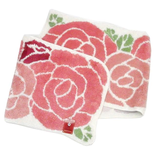 キッチンマット ローズ 薔薇型 バラ柄 室内用 玄関マット フロアマット