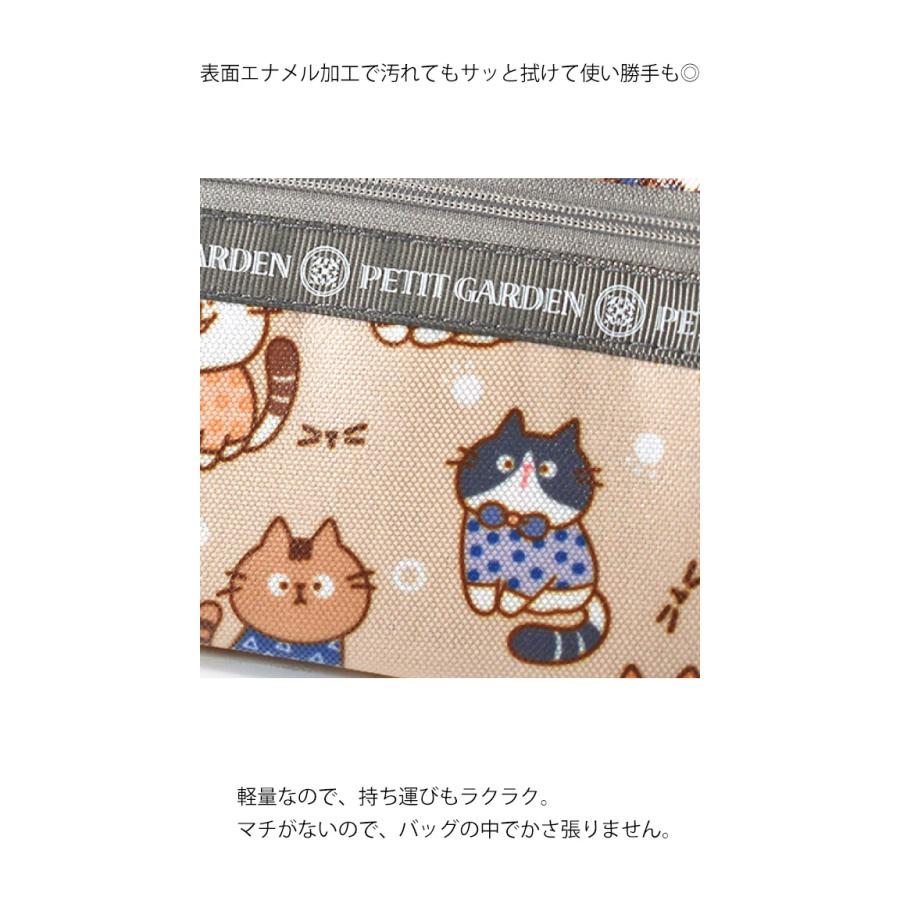 ポーチ 猫 化粧ポーチ カジュアル 猫柄トリプルジップ 3連