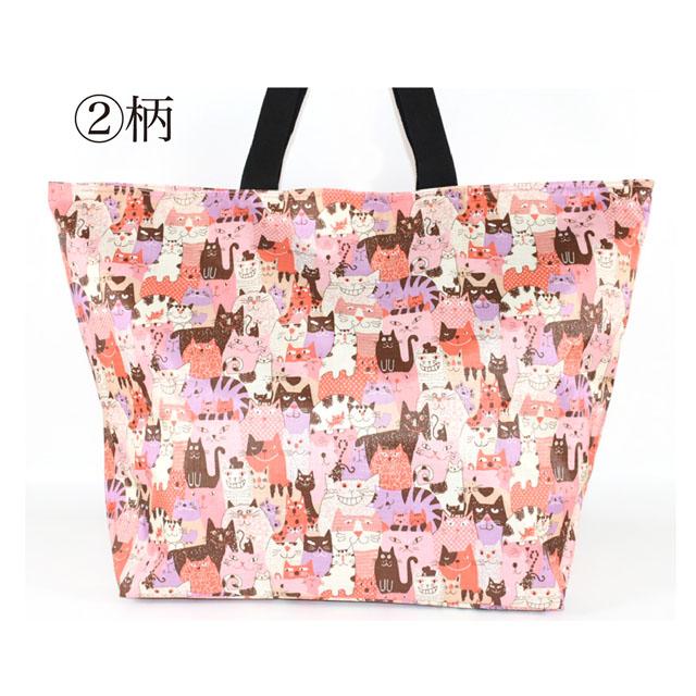 トートバッグ 猫 ビッグバッグ 2WAY 大きめ 旅行かばん 猫柄 花柄 旅行