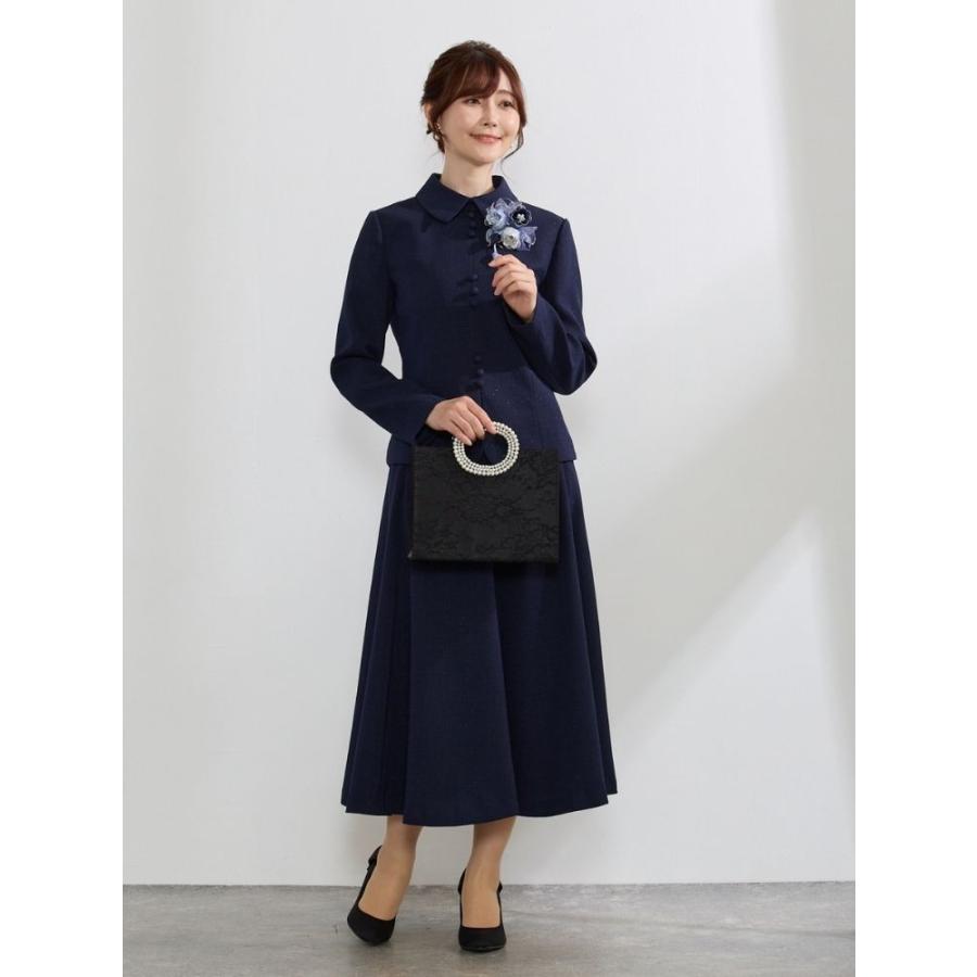 美品‼️キャメル スリーピーススーツ 結婚式 前撮り 卒業式 スーツ 母親 ロング丈 ネイビー 40代 3l 50代 ロング