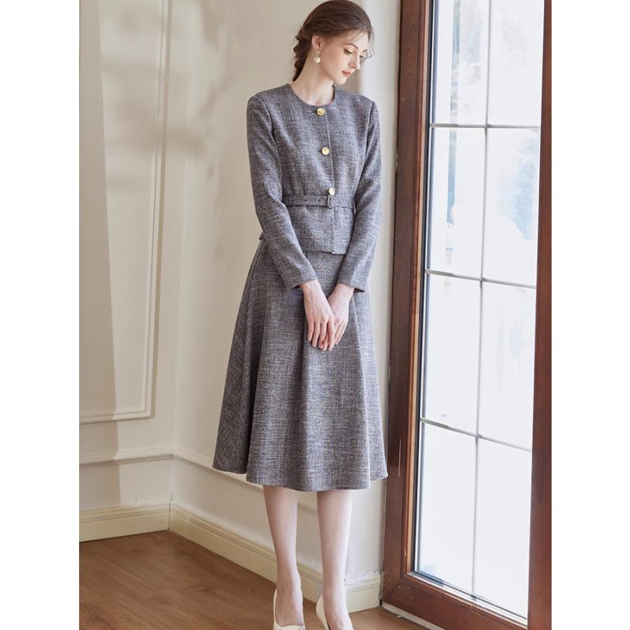 レリアンママスーツグリーンチェック13号2L 大きいサイズレトロ