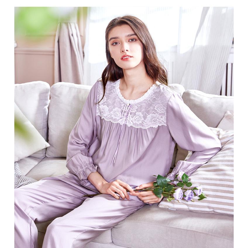 美品 秋 綿100 長袖 レディース パジャマ 冬 パープル ルームウエア おしゃれ 入院 綿100 セット 襟付き 2l 3l 長ズボン 大きいサイズ 可愛い かわいい 下着 靴下 部屋着 Wimmoi Org