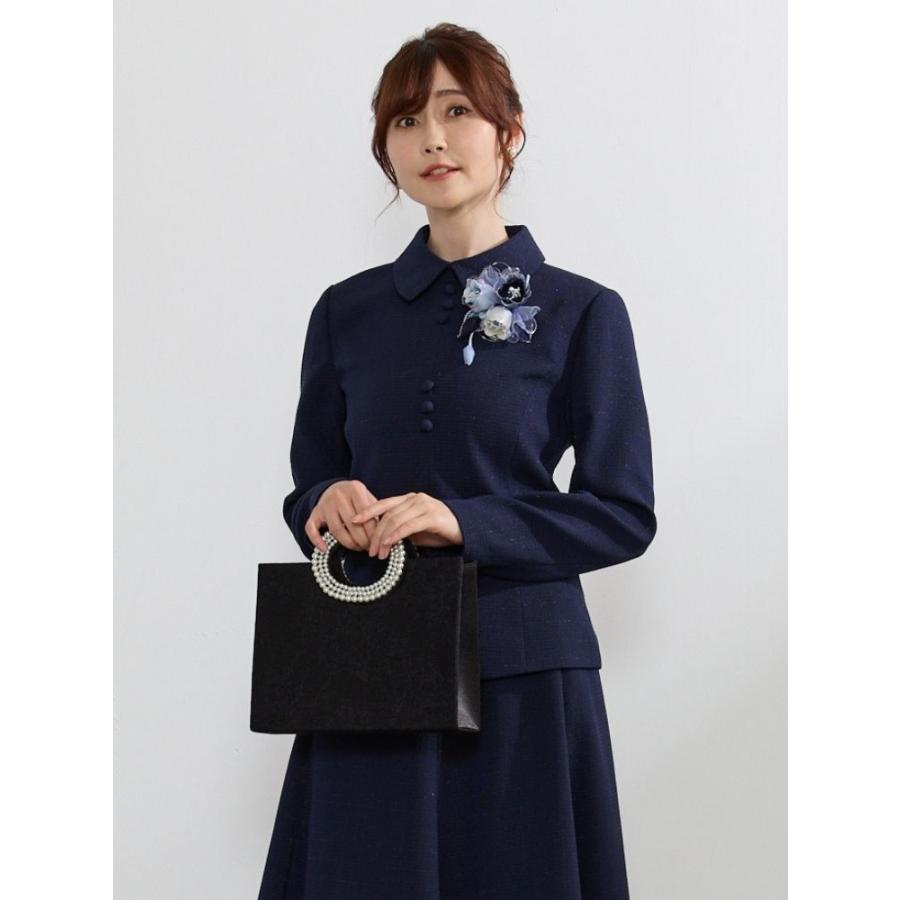 卒業式 スーツ 母親 ロング丈 ネイビー 40代 50代 3l スカート 入学式