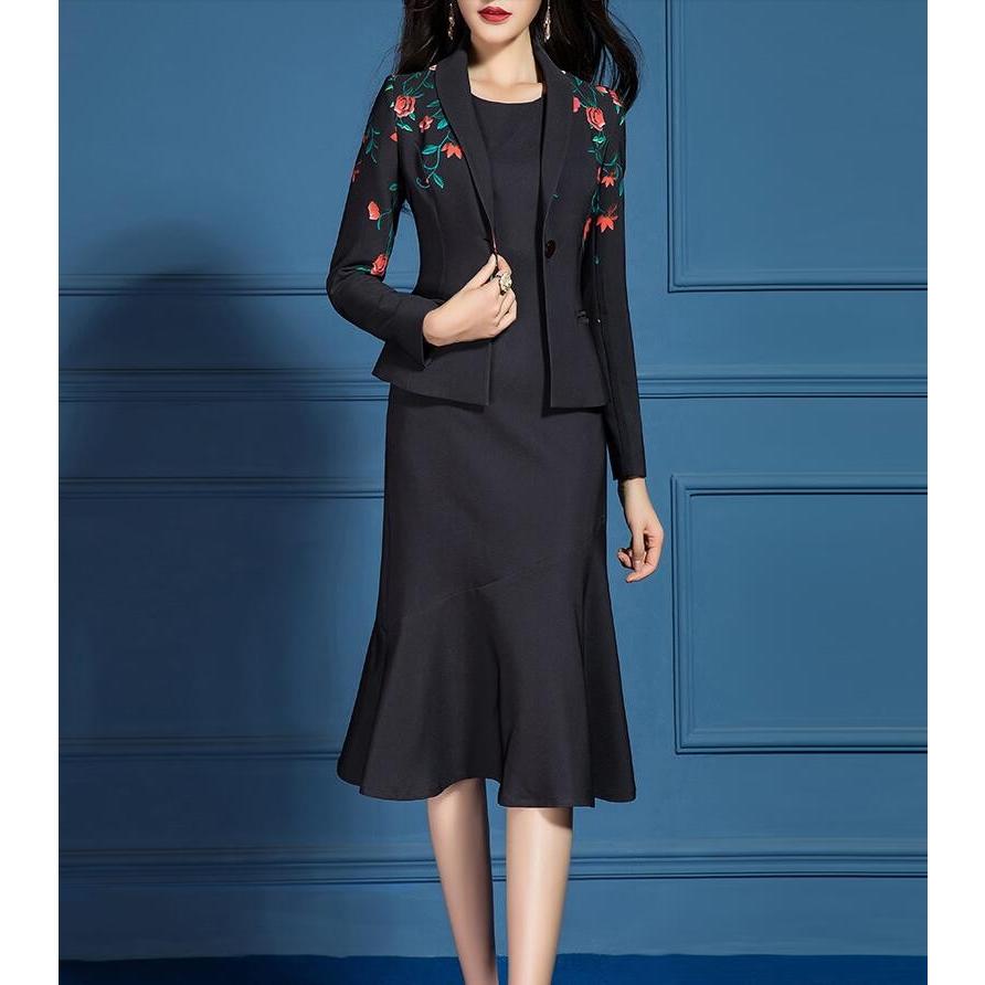 お宮参り 服装 母親 スーツ 七五三 ママスーツ 50代 60代 40代 30代 大きいサイズ フォーマル ワンピース セレモニースーツ レディース ブラック 結婚式ワンピース専門店osyareism 通販 Yahoo ショッピング