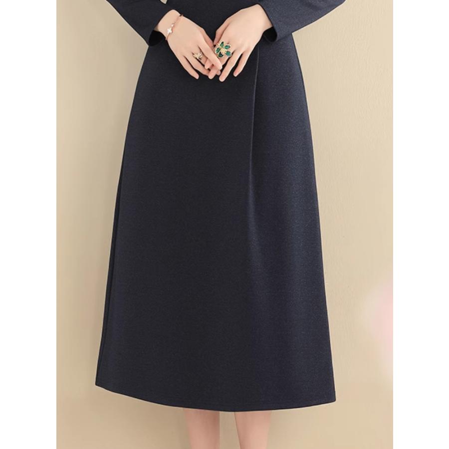 結婚式 親族 フォーマルドレス 50代 60代 ぽっちゃり ドレス 服 ワンピース 袖あり 秋 冬 40代 母親 フォーマルワンピース ミセス 大人 パーティードレス シニア_3