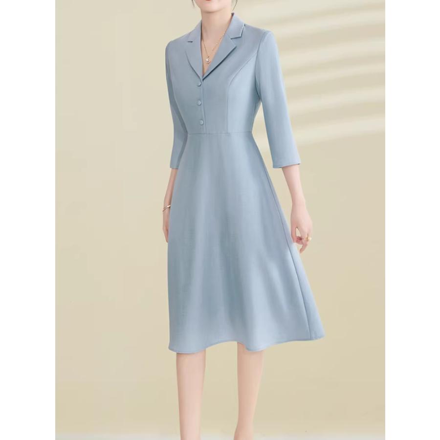結婚式 親族 フォーマルドレス 50代 60代 ぽっちゃり ドレス 服 ワンピース 袖あり 秋 冬 40代 母親 フォーマルワンピース ミセス 大人 パーティードレス_1