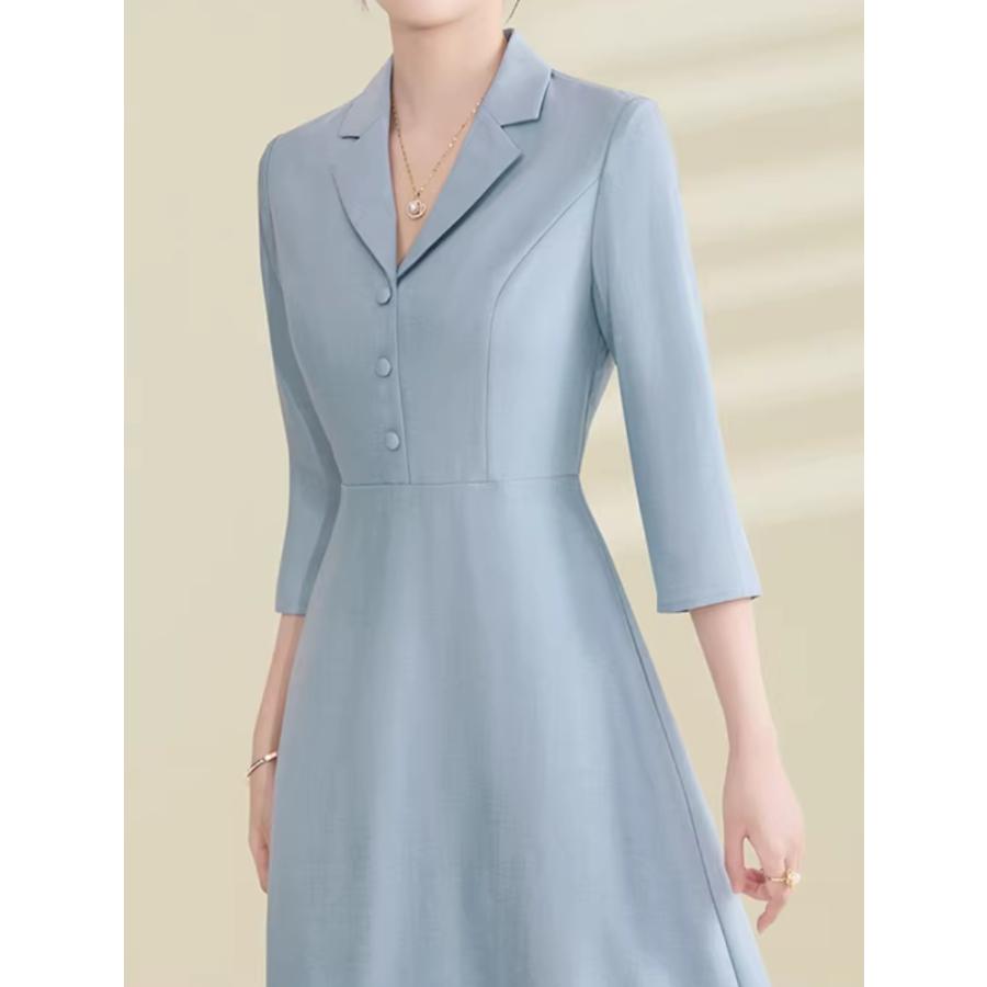 結婚式 親族 フォーマルドレス 50代 60代 ぽっちゃり ドレス 服 ワンピース 袖あり 秋 冬 40代 母親 フォーマルワンピース ミセス 大人 パーティードレス_4