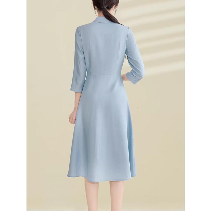 結婚式 親族 フォーマルドレス 50代 60代 ぽっちゃり ドレス 服 ワンピース 袖あり 秋 冬 40代 母親 フォーマルワンピース ミセス 大人 パーティードレス_5