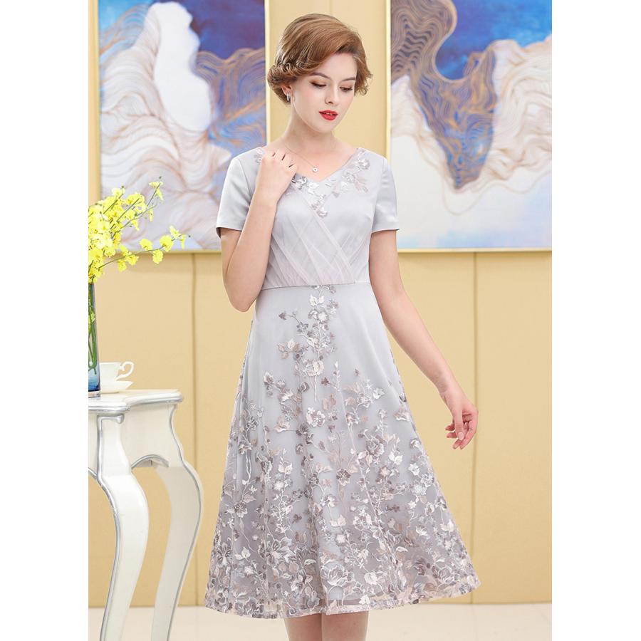 セール フォーマルワンピース 大人 親族 母親 50代 60代 ミセス 結婚式 フォーマルドレス 40代 グレー レース 夏 袖あり 服 祖母 ワンピース お宮参り シニア 70代 30代 ワンピース チュニック Focushimachal Com