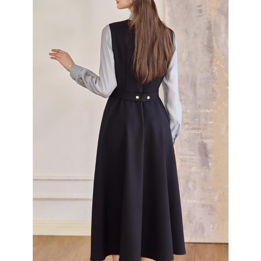 顔合わせ 服装 ワンピース フレア aライン 着〓せ ロング丈