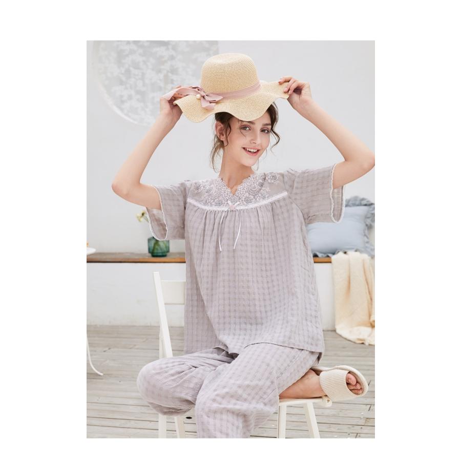 パジャマ レディース 半袖 綿100 夏 可愛い 夏用 長ズボン 綿 大きいサイズ 3l 薄手 かぶり かわいい 襟なし 半袖長ズボン ガーゼ 綿100 マタニティ グレー 176 34 結婚式ワンピース専門店osyareism 通販 Yahoo ショッピング