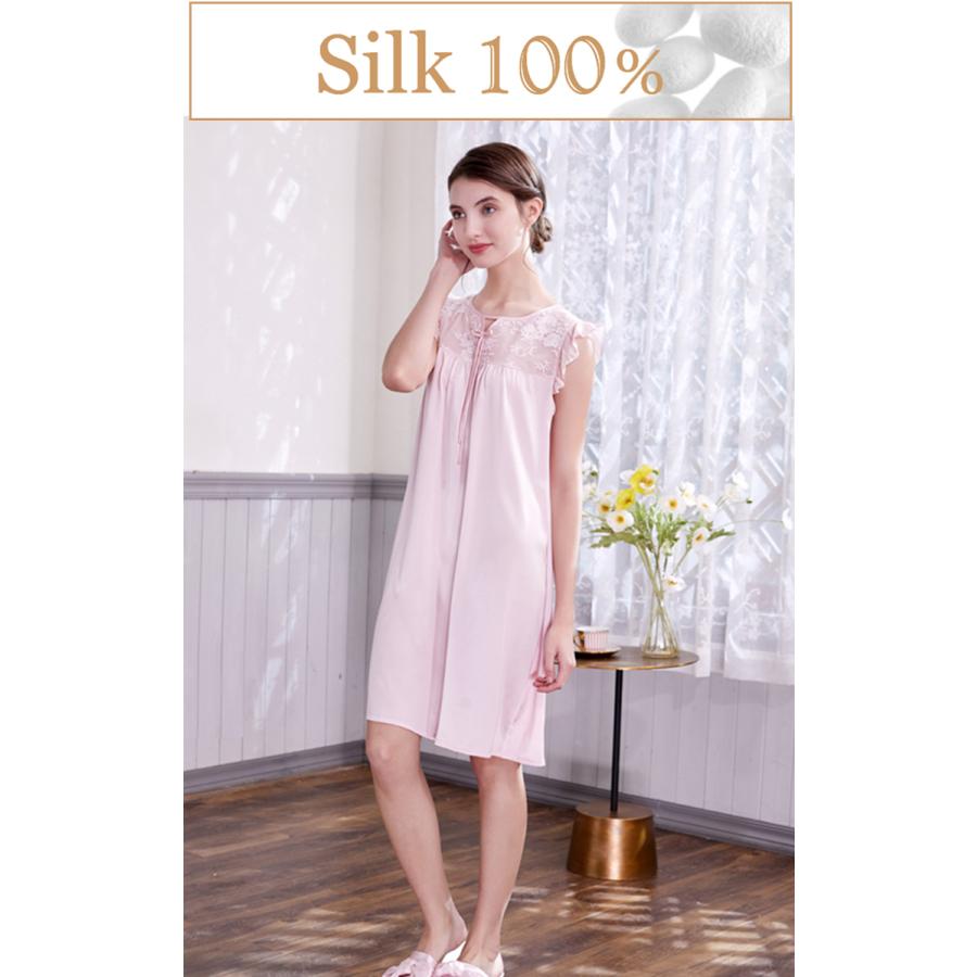 シルク パジャマ ワンピース かわいい シルクパジャマ レディース 夏用 ワンピースパジャマ シルク100 19匁 絹 可愛い 大きいサイズ 古希祝い ピンク 176 39 結婚式ワンピース専門店osyareism 通販 Yahoo ショッピング