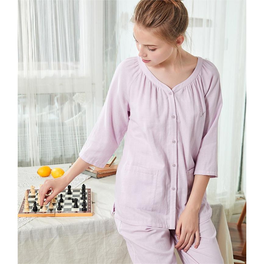 爆安プライス パジャマ レディース かわいい 綿100 コットン100 春 夏 長袖 前開き 可愛い ルームウエア セット 大きいサイズ 部屋着 セットアップ おしゃれ パープル 176 9 結婚式ワンピース専門店osyareism 通販 Yahoo ショッピング 驚きの安さ Www