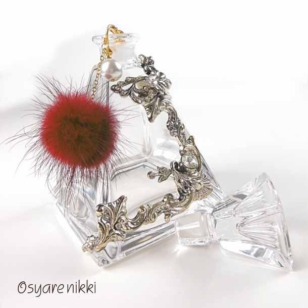 ミンクファーパールイヤリング ミンクボールイヤリング ピアス 天然