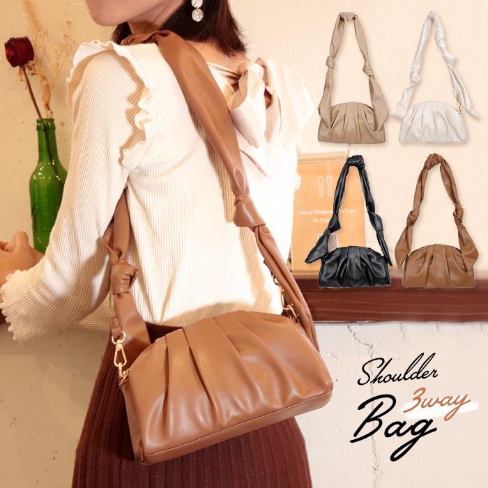フェイクレザー ショルダー バッグ レディース おしゃれ 秋 冬 新作バック バッグ 斜め掛け ミニ ポーチ ギャザー ショルダーバッグ Bag905 オシャrevo 通販 Yahoo ショッピング