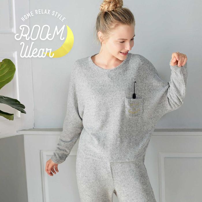 ルームウェア 上下セット 長袖 レディース パジャマ 冬秋 あったか ゆったり 可愛い オトナ女子 ルームウエア グレー 女性 大人 Bn405 オシャrevo 通販 Yahoo ショッピング