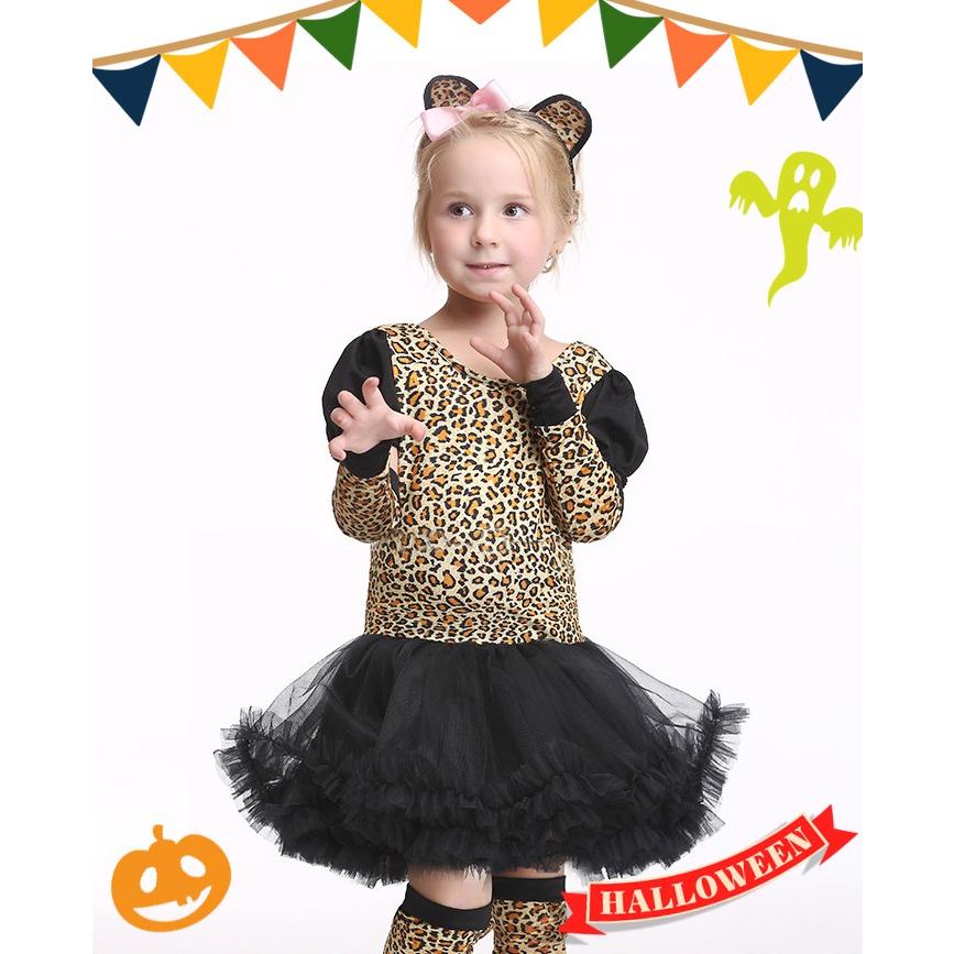 【返品交換不可商品】 ハロウィン コスプレ 衣装 子供 猫耳 ネコ 豹 レオパード ヒョウ アニマル 女の子 仮装 かわいい セクシー｜osyarevo｜03